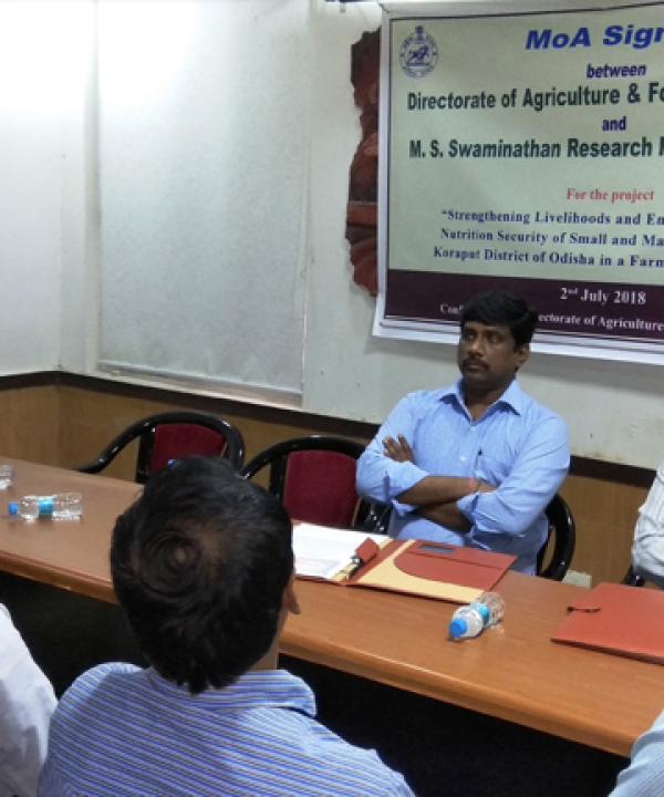 MSSRF Signs MOA with Govt. of Odisha for Strengthening Livelihood and Nutrition Security of Koraput Farmers