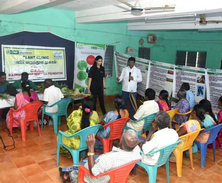 CABI representative visited the plant clinic session at Pudukkottai, Tamil Nadu