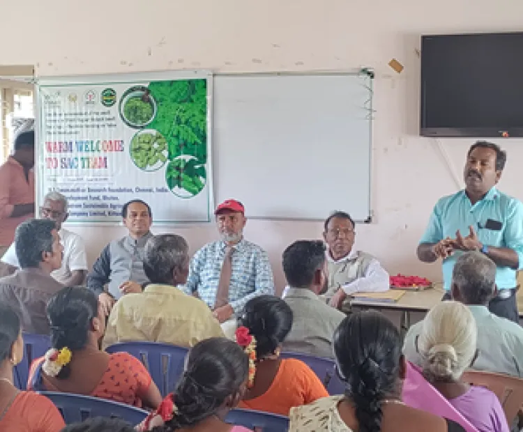 Team from SAARC Agriculture Centre interact with TamilNadu moringa farmers